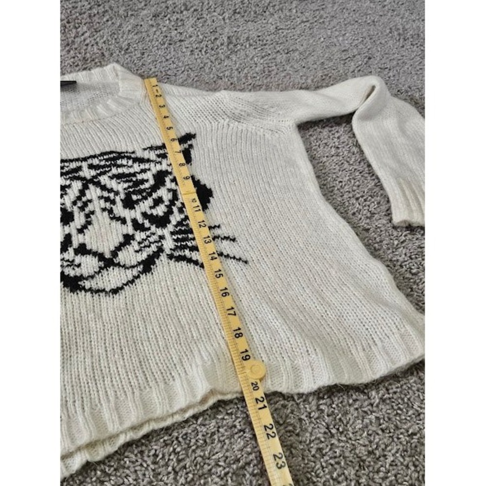 Wooden Ships Tiger Sweater Women XS White Wool Blend Knit Long Sleeve - Picture 10 of 11